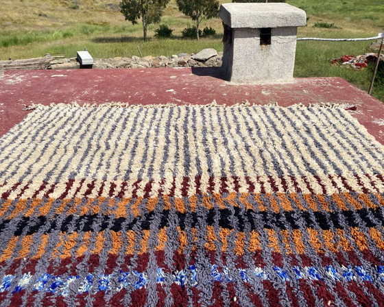 Image 1 of Large Vintage Moroccan Boujaad Rug 332x244 cm – Handmade Berber Wool Rug – Earth Tone Tribal Carpet – Boho Modern Statement Rug