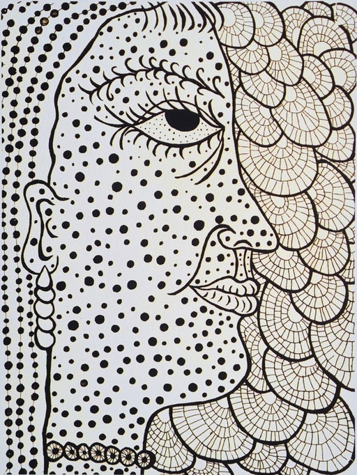 Naar Yayoi Kusama, Zelfportret, Lithografie, jaren 1990