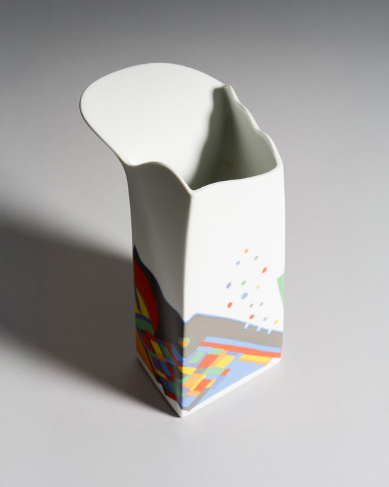Image 1 of Rare Large Memphis‑Style Porcelain Vase by Barbara Brenner for Rosenthal, Thomas Atelier Collection, 1980s