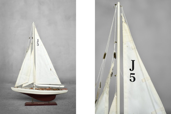 Image 1 of Vintage Mid-Century Scandinavian Modern Wooden J-Class Ranger J5 Yacht Model, 1960s