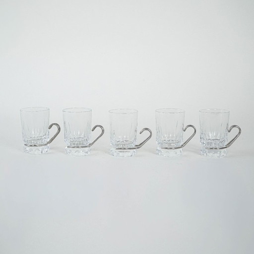 Teegläser-Set, italienisches Design, 1970er Jahre, hergestellt in Italien