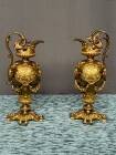 Pair of neo-Renaissance gilt bronze pitchers. – Vases (photo 2 of 8)