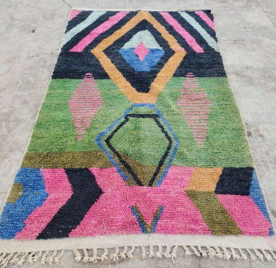 Tapis Berbère À Motifs Colorés Traditionnel Artisanal 140/260 Cm – Aime Té, Wool (photo 4 of 9)