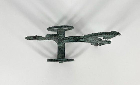 Image 1 of Figure Frederick Weinberg style goddess Athena & owl brass, bronze