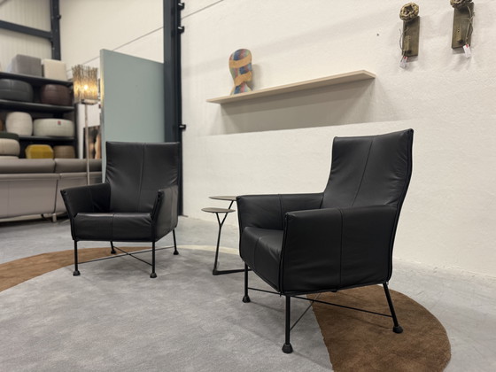 Image 1 of 2 Poltrona Montis Charly in pelle nera
