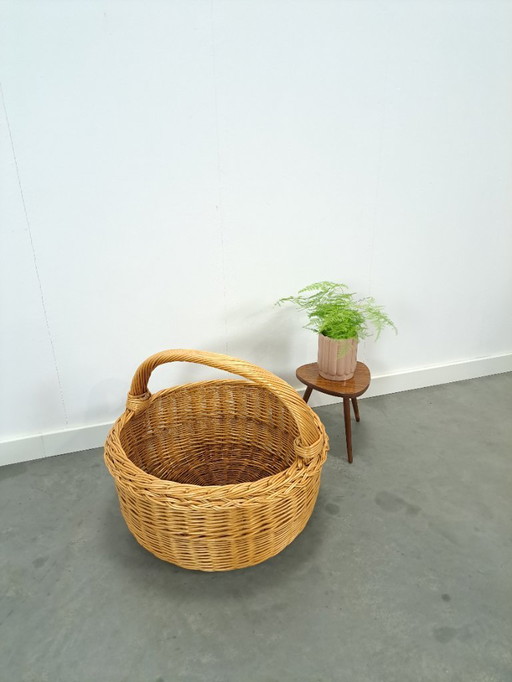 XL large wicker basket, wood basket from Germany