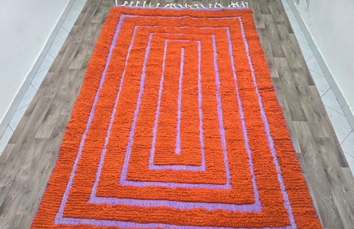 Alfombra marroquí de lana hecha a mano para salón, 150/250 cm.