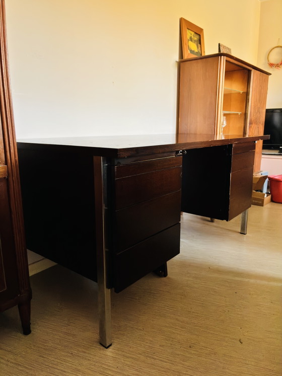 Scrivania direzionale ORDO Francia – Anni '60 – Palissandro – Design – Scrivanie, Wood (photo 4 of 11)
