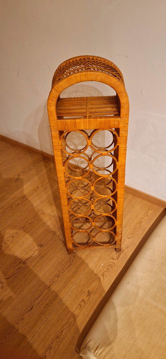 Portabottiglie Vintage Mid-Century in Rattan (per 10 bottiglie) – Wicker, Bamboo (photo 8 of 10)