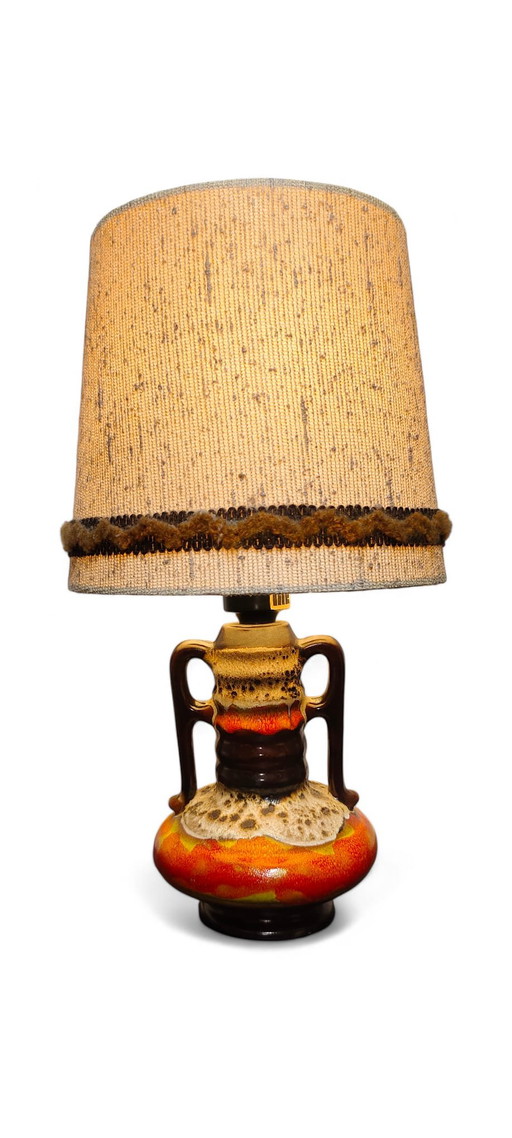 ME Leuchten Lampada da tavolo vintage in ceramica Fat Lava, forma ad anfora, anni '70, Germania Ovest