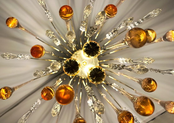 Lustre vintage rose en forme de goutte – Glass, Metal (photo 7 of 10)