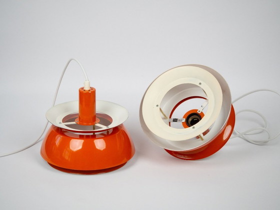Image 1 of Set van 2 vintage Deense hanglampen Nevada van Vitrika, jaren 80.