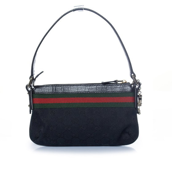 Gucci, Black Canvas Charm Bag With Webbing – Shoulder bags, Denim, Calfskin (photo 3 of 10)