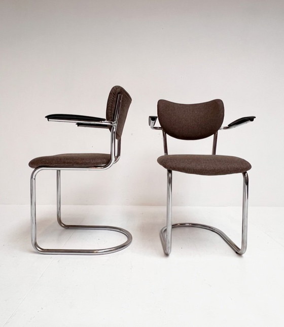 Image 1 of Juego de 4 sillas De Wit con estructura tubular retapizadas, años 60