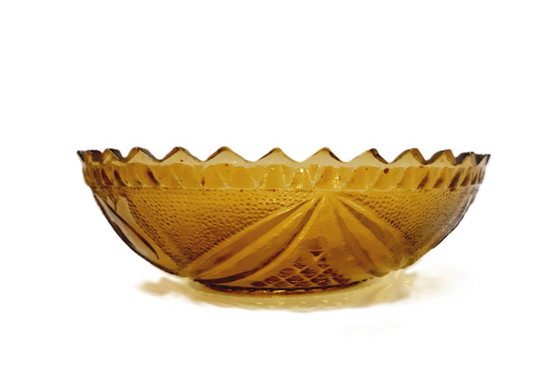 Image 1 of Vintage amberkleurige glazen kom