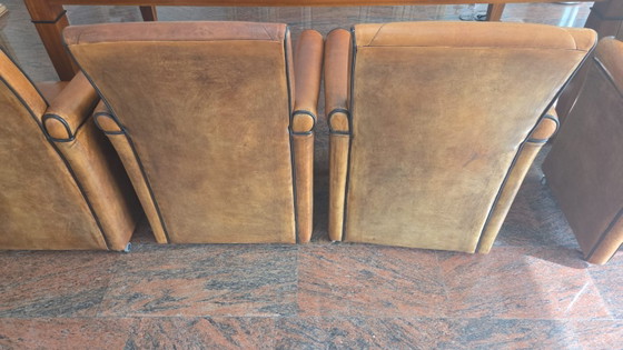 6x Art Deco Stoelen - Schapenleer Cognac – Jan Frantzen, Dining chairs, Leather (photo 3 of 11)
