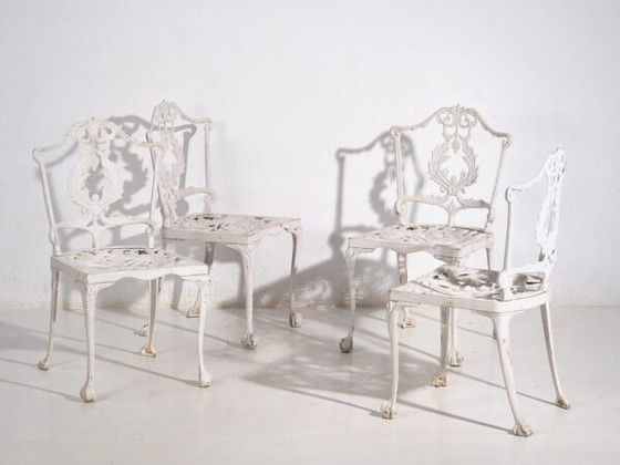Table et chaises de jardin vintage blanches (c.1950). Ensemble de 5 pièces – Ensembles de jardin, Aluminium (photo 17 of 40)