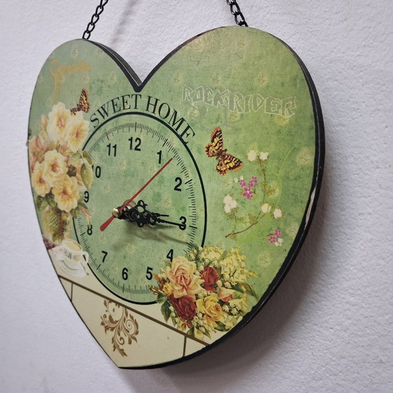 Image 1 of Hartvormige "Sweet Home" wandklok