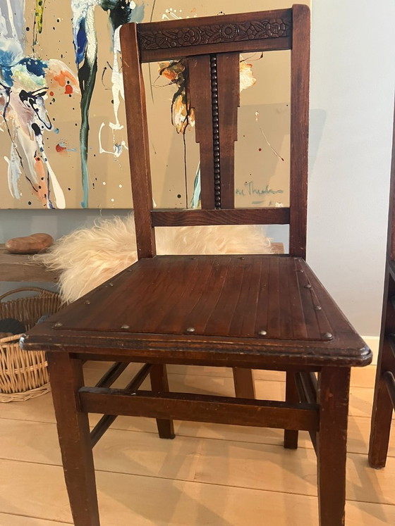 2 sedie in rovere antico, stile Art Déco – Sedie da pranzo, Wood (photo 3 of 10)