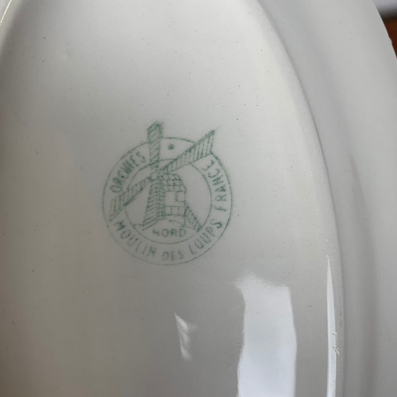 Image 1 of Kleine Auflaufform Moulins des Loups, Orchies, Modell Gelbe Tischdecke, 1950