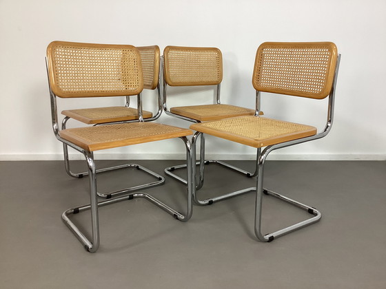 Image 1 of 4 x Marcel Breuer Cesca stoelen rotan seventies 