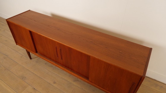 Teak sideboard with sliding doors, Wood, Brown, Mid Century Modern (photo 5 of 11)