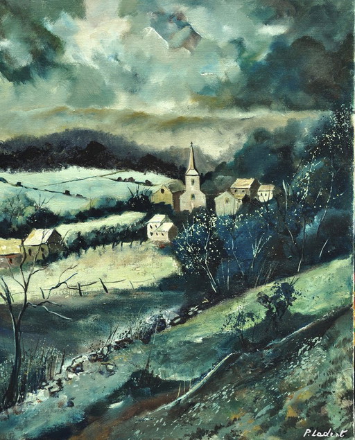 A Village In My Countryside – schilderijen tekeningen, Canvas
