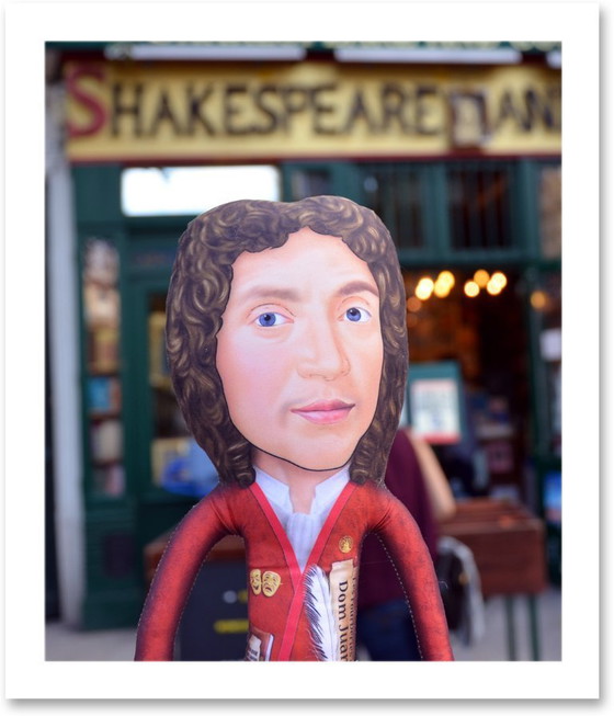 Image 1 of Moliere Art Doll | Handmade Textile Figurine | French Playwright Gift | Literature Teacher Gift | Library Decor