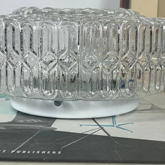 Applique Murale Ronde Plafonnier Verre Transparent Luminaire Ancien Vintage 1970 1980 – Appliques murales (photo 3 of 9)