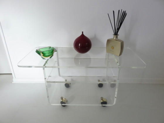 Image 1 of Large plexiglass table by David Lange for "Les Invisibles du Marais", 80s