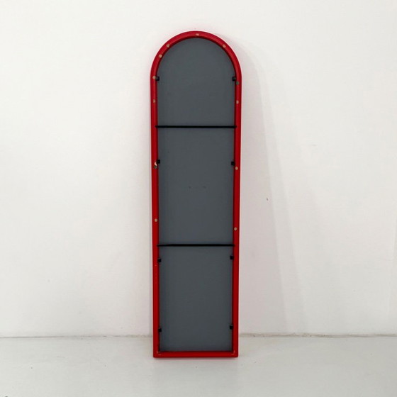Image 1 of Miroir à cadre rouge d'Anna Castelli Ferrieri pour Kartell, années 1980