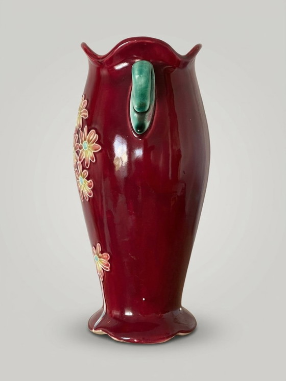 Art Nouveau Faience Vase - De Bruyn – 25 cm – Ceramic (photo 3 of 7)