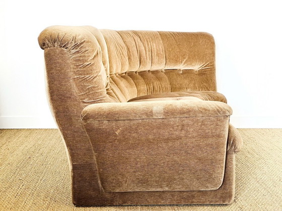 Image 1 of Modular Sofas and Vintage Velvet Armchair, 1960s, Set of 6