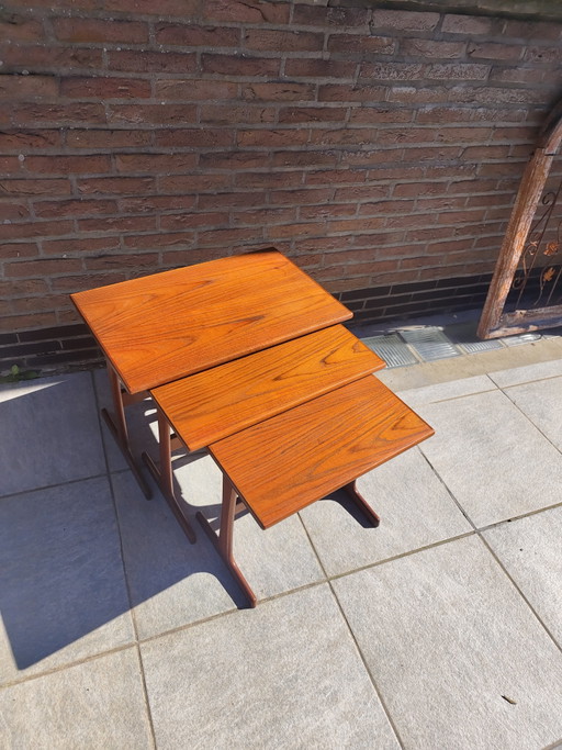 Tables gigognes vintage en teck Kai Kristiansen, modèle VM143, des années 1960
