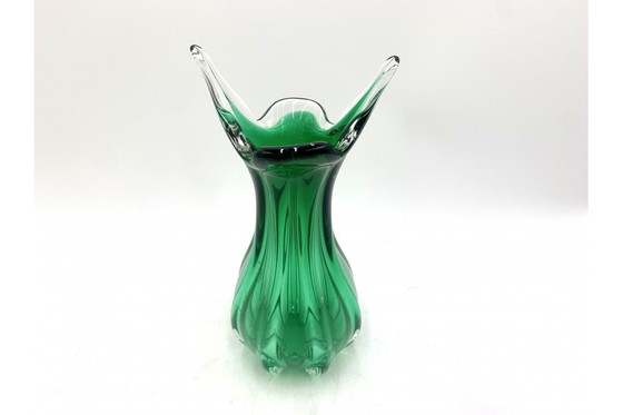 Image 1 of Vase vert Egermann, République tchèque, 1970