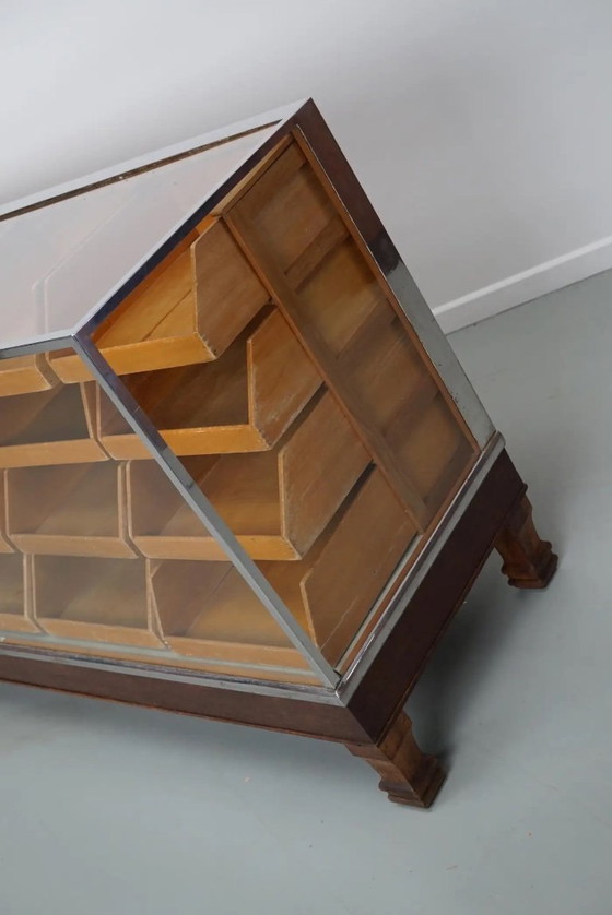 Image 1 of Vintage Engelse esdoorn en eiken haberdasherykast / toonbank, jaren 1930