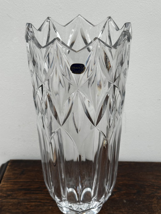 Image 1 of Vintage geslepen kristallen vaas - Bohemen kristal - H 30 cm