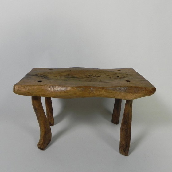 Image 1 of Tabouret vintage en tronc de chêne, années 1960