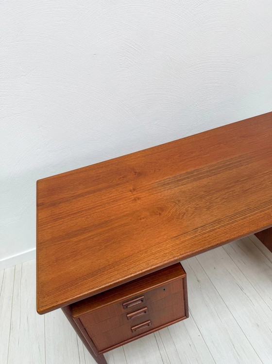 Image 1 of Vintage Danish Teak Executive Desk, Mid-Century Modern Writing Desk, 1960s