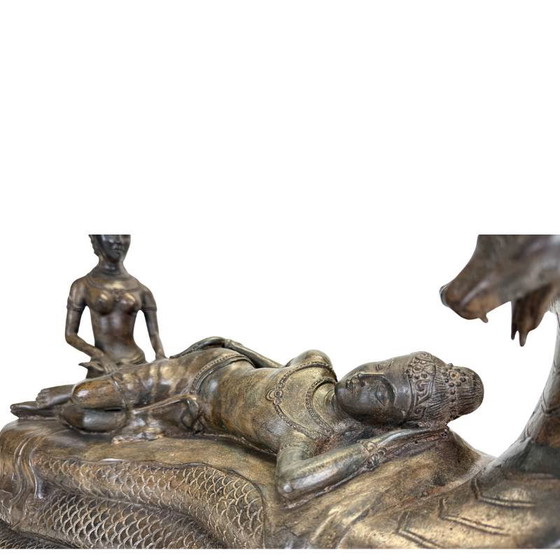 Zware Khmer Vishnu Beeld (12.2 kg) – Beeldhouwkunst, Brass (photo 11 of 19)