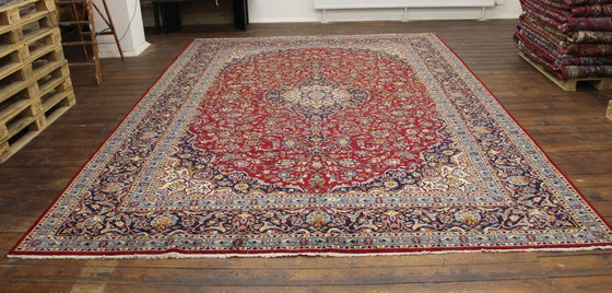 Image 1 of Original Perserteppich Keschan,Kashan Rot 437 x 316 cm Top Zustand Klassik Alt