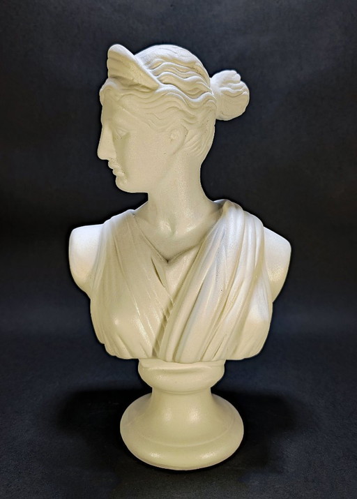 Geschilderde Terracotta Buste van Artemis