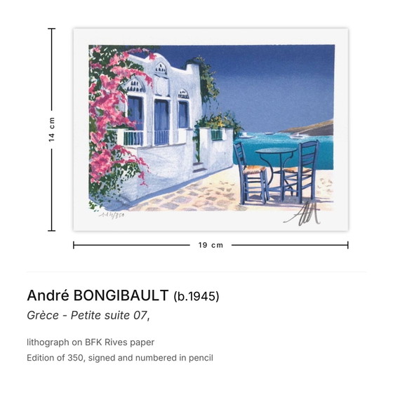 André BONGIBAULT signierte Lithographie Grèce – Petite Suite 07 – Lithographien & Drucke, Paper (photo 3 of 5)