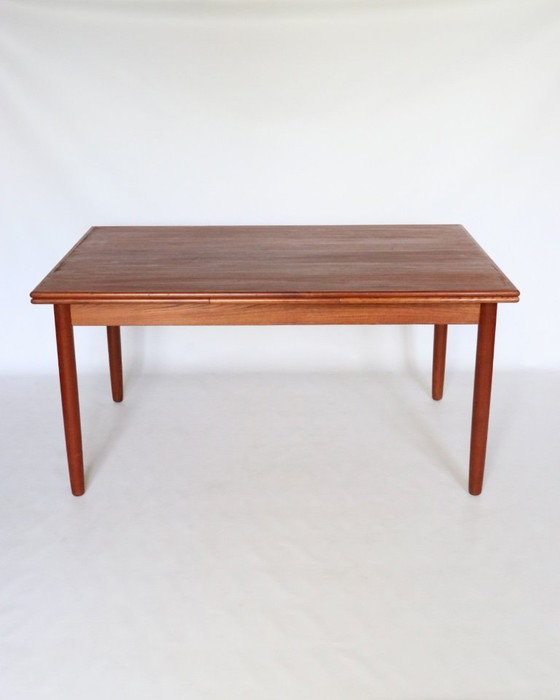 Image 1 of Vintage teak XL extendable dining table Danish design retro