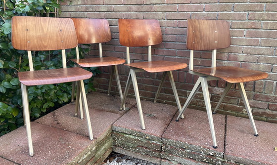 Image 1 of Ensemble de 4 chaises de salle à manger vintage Galvanitas S16 _ Design néerlandais 1965