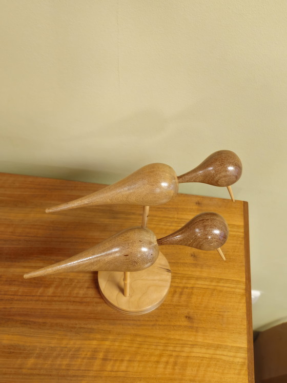 Image 1 of Decorazione in legno d'epoca Pittime reali Pittime reali Uccelli