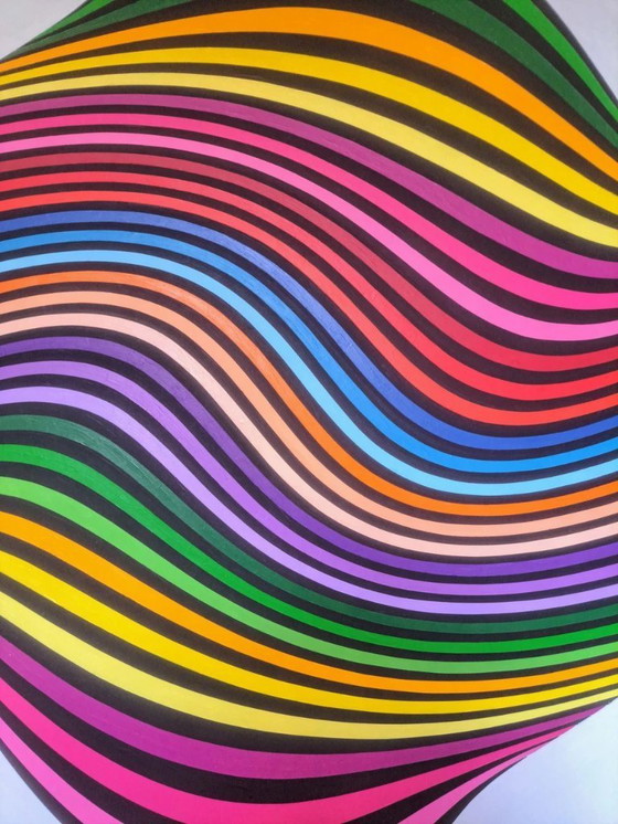 Image 1 of Arrugado - Cuadro cuadrado abstracto de Franklin van Dam - Acrílico sobre MDF - 95 × 95 cm