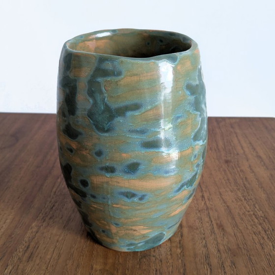 Image 1 of Ceramic vase with abstract "Water Lilies" decoration