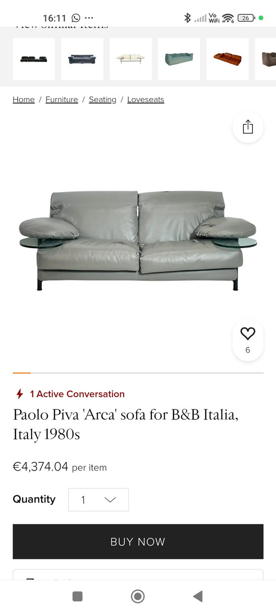 Canapé design B&B Italia Arca en cuir, design Paolo Piva – Canapés 2 places, Glass, Leather (photo 9 of 15)