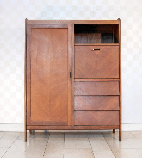 Image 1 of Scrivania e cassettiera vintage in rovere degli anni '50